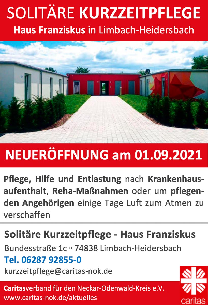 Haus Franziskus in Limbach-Heidersbach – Neueröffnung am 01.09.2021